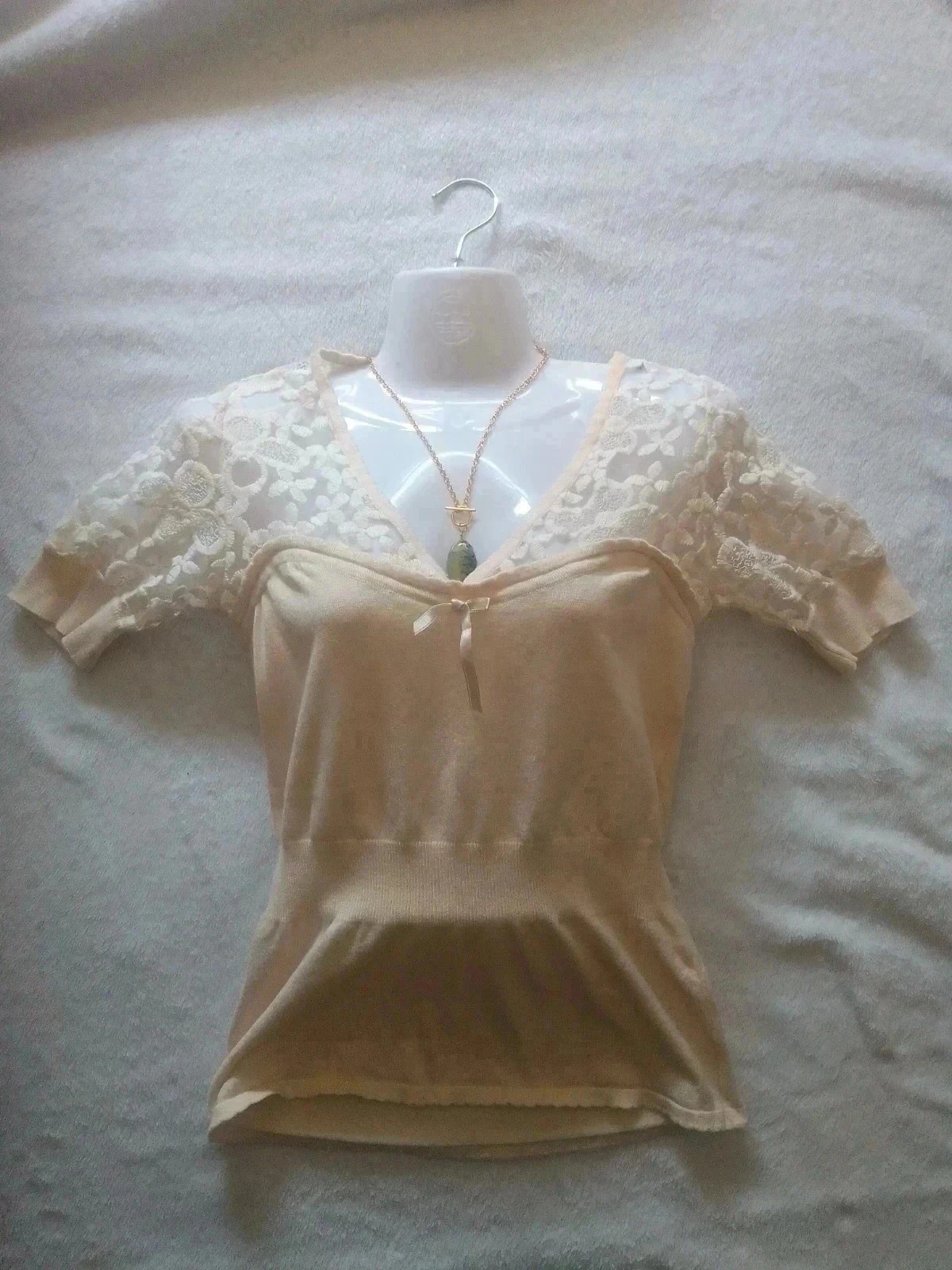 Top Morgan 38 bohème crème dentelle